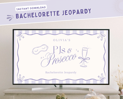 Lavender PJs and Prosecco Bachelorette Jeopardy Game