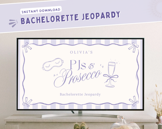 Lavender PJs and Prosecco Bachelorette Jeopardy Game