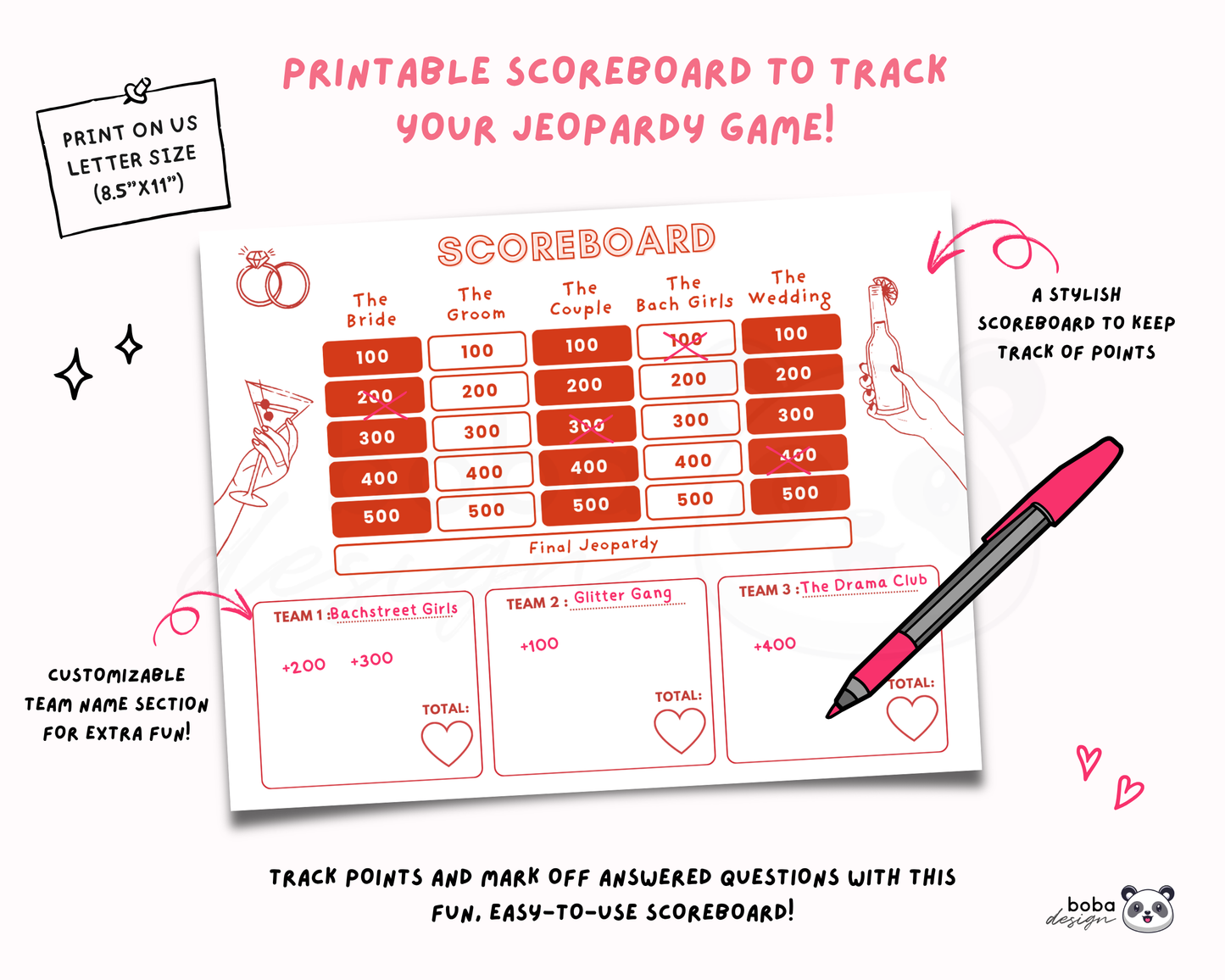 Love At first Slice Bachelorette Jeopardy Game