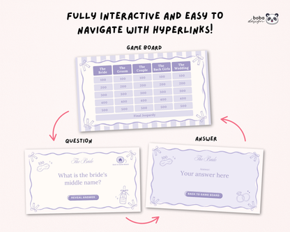 Lavender PJs and Prosecco Bachelorette Jeopardy Game