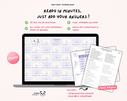 Lavender PJs and Prosecco Bachelorette Jeopardy Game