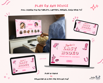 Last Rodeo – Bachelorette Jeopardy Game (Canva Template)