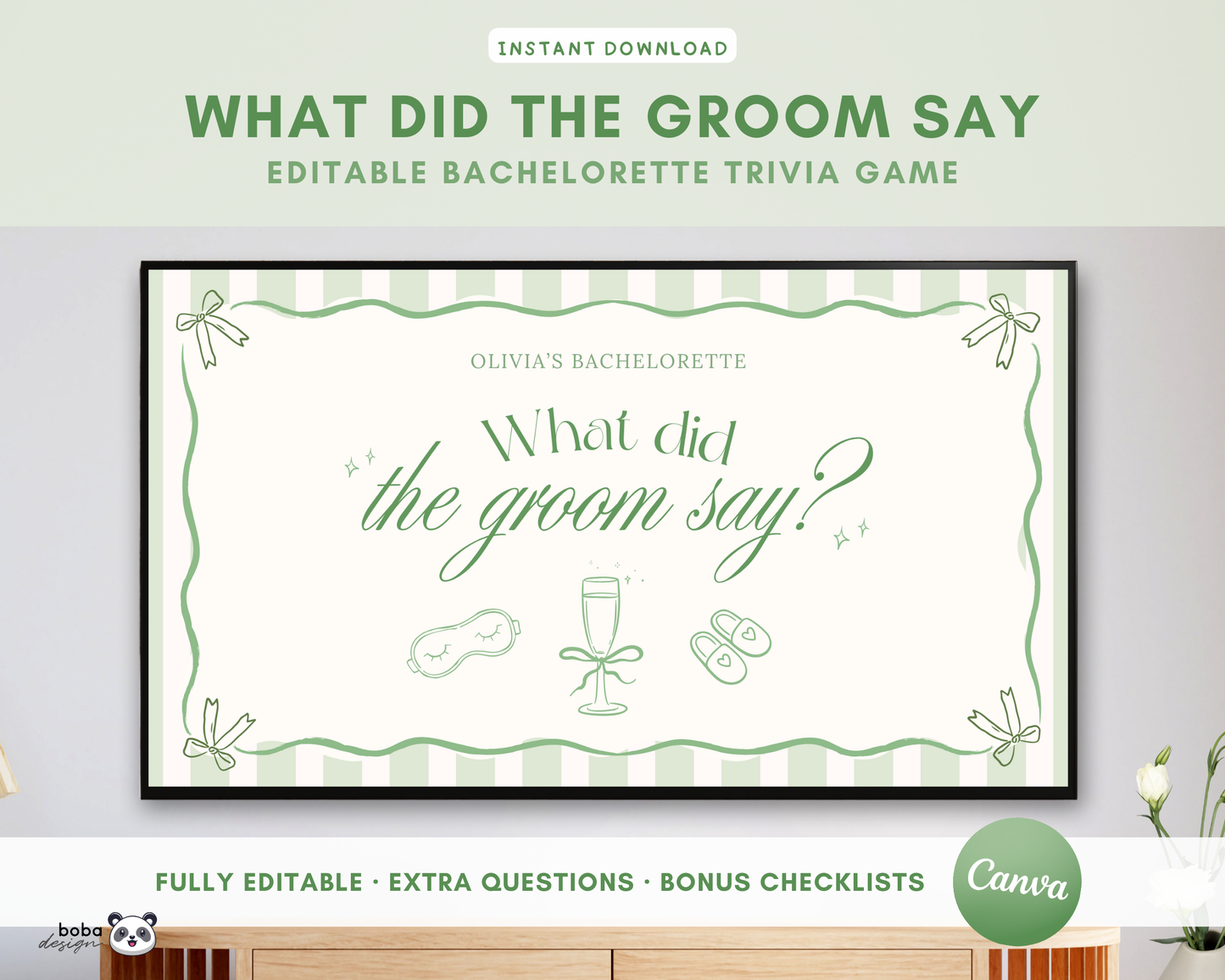 Green PJs and Prosecco What Did the Groom Say Game