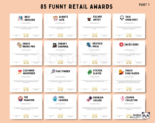 85 Funny Retail Employee Awards - Printable Appreciation Awards