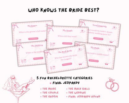 She's Tying the Knot Bachelorette Jeopardy Game