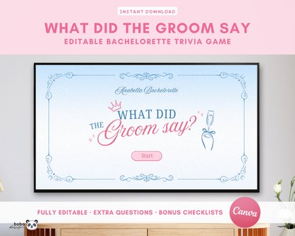 Princess Bachelorette What Did the Groom Say Game