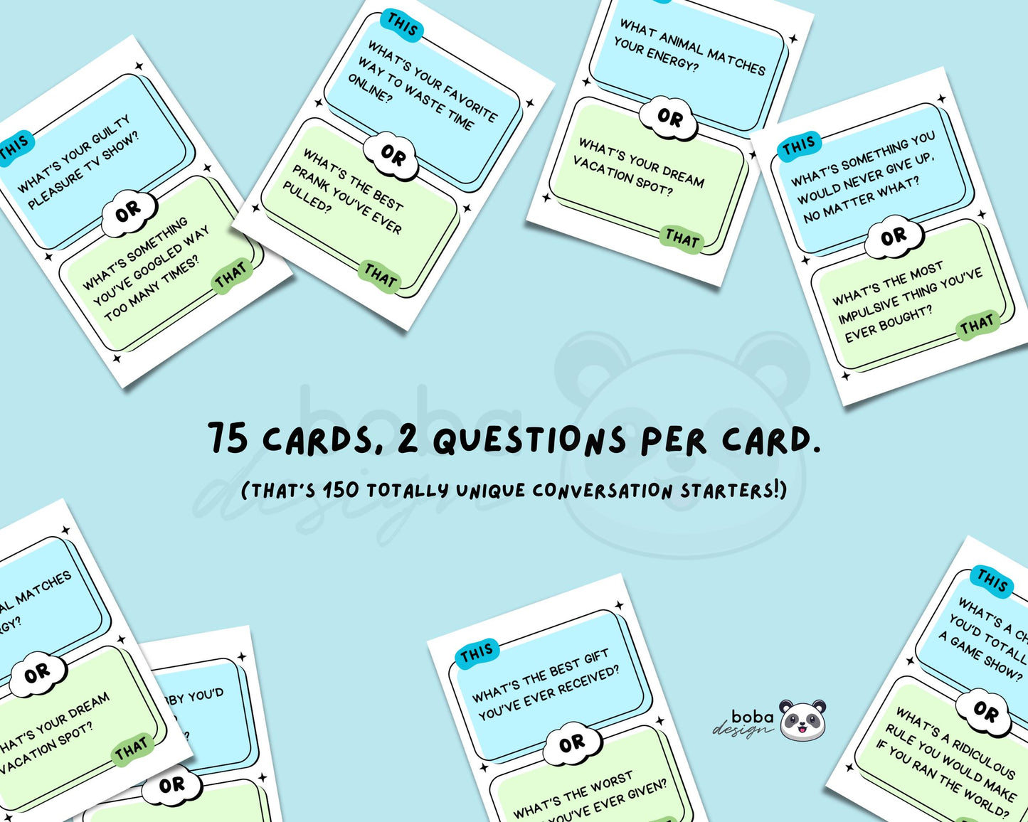 75 This or That Icebreaker Game Cards - Printable Team Building and Office Game Cards