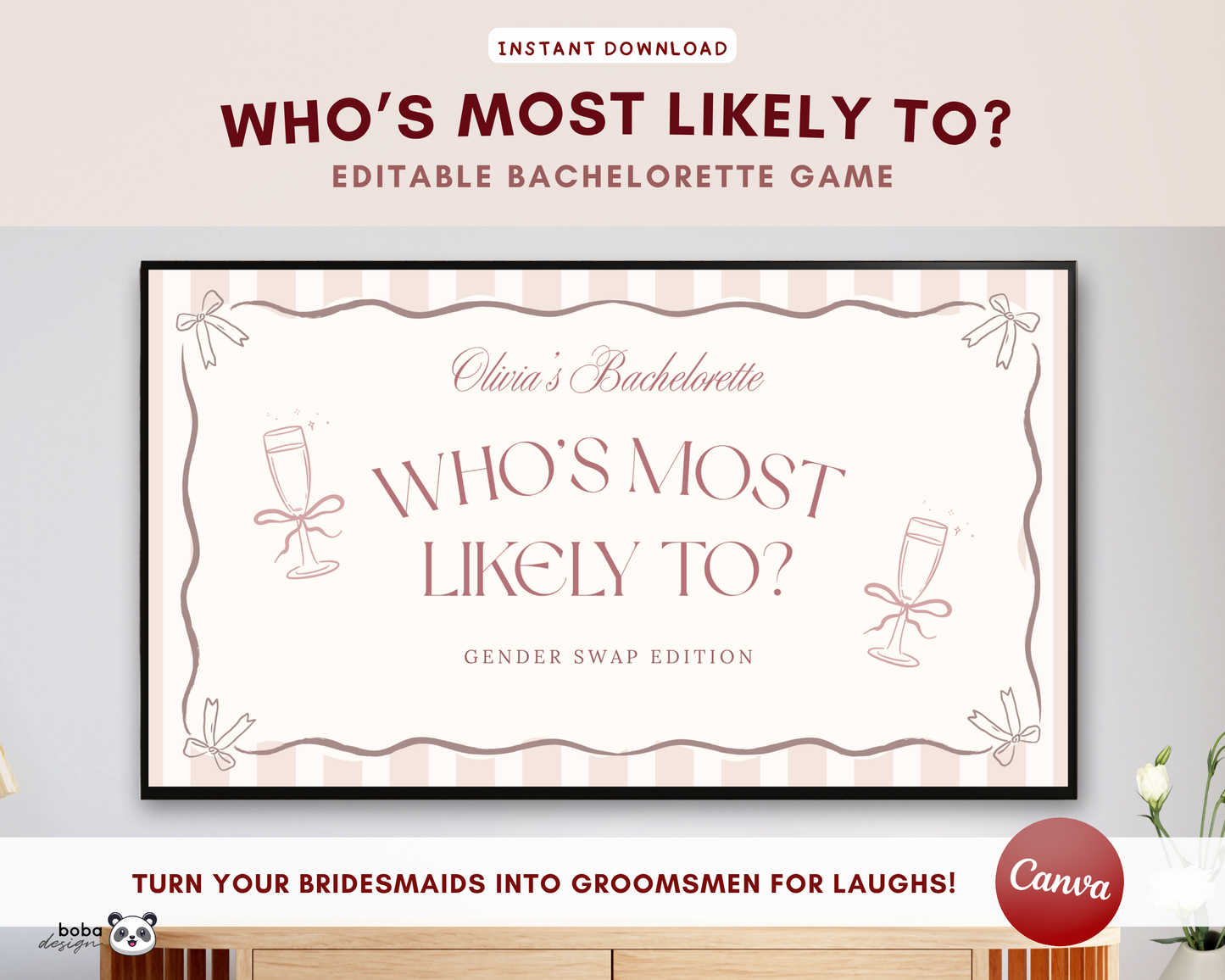 Champagne Bows Gender Swap Most Likely To Bachelorette Game