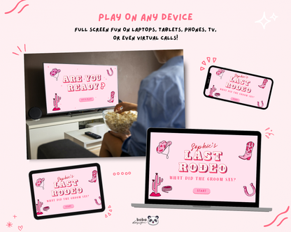 Last Rodeo What Did the Groom Say – Bachelorette Game (Editable Canva Template)