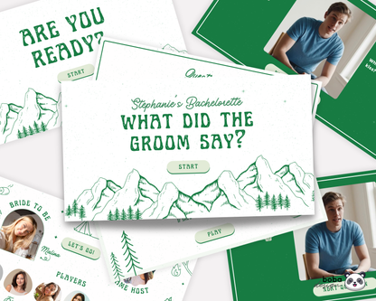 Camp Bach What Did the Groom Say – Bachelorette Game (Editable Canva Template)