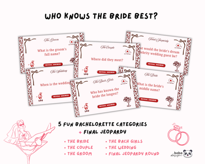 Wild Wild Wife Bachelorette Jeopardy Game - Western Cowgirl Theme