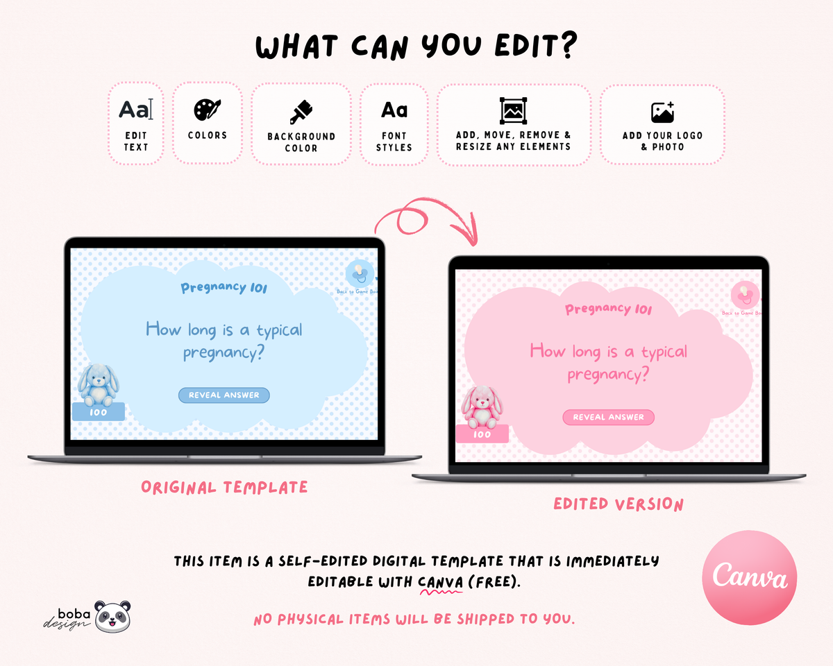 Blue Baby Shower Jeopardy Game - Baby Trivia Game