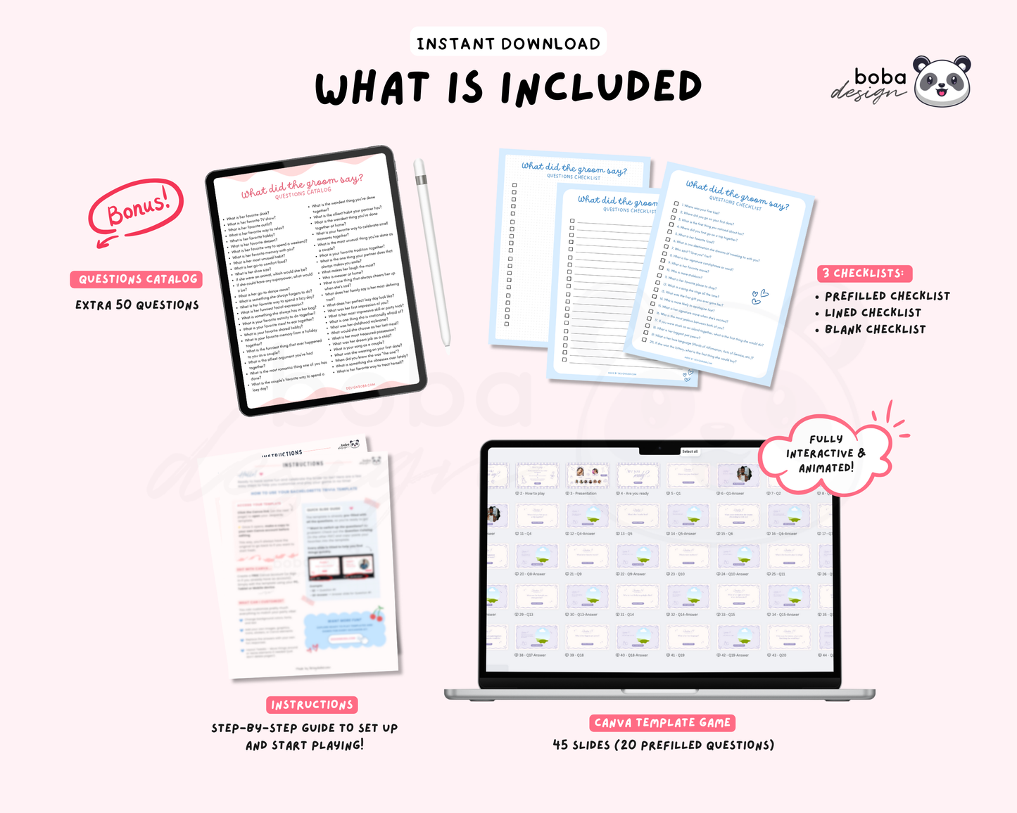 Lavender PJs and Prosecco What Did the Groom Say Game