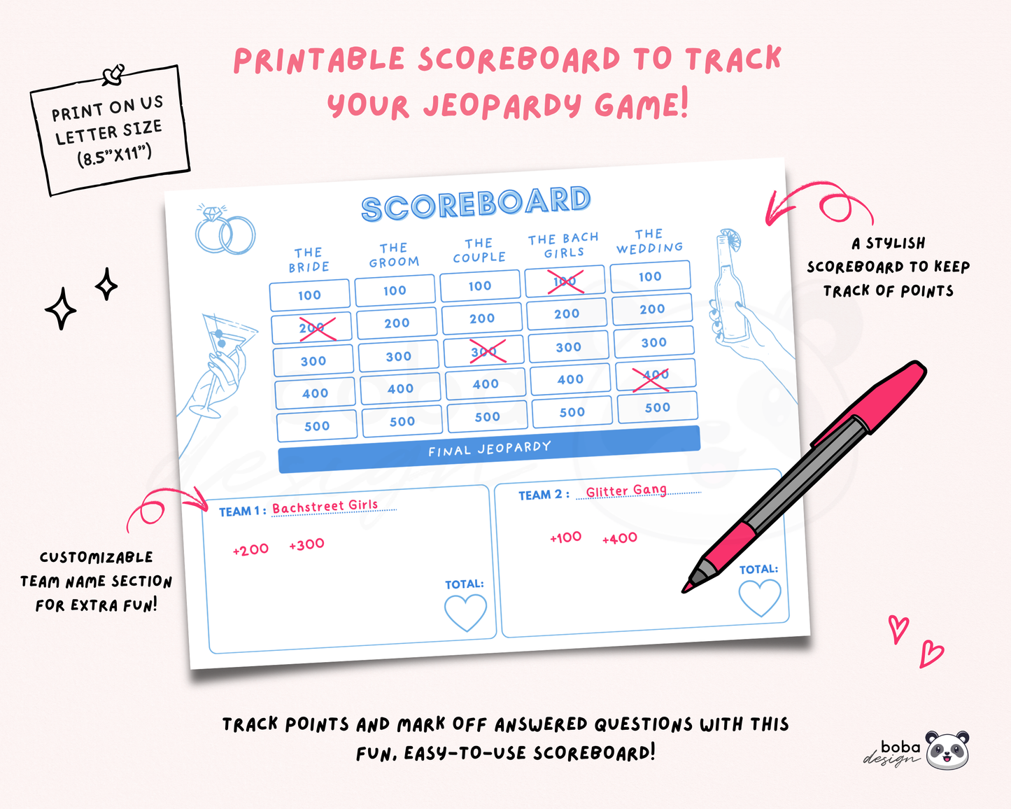 Apres Ski Bachelorette Jeopardy Game