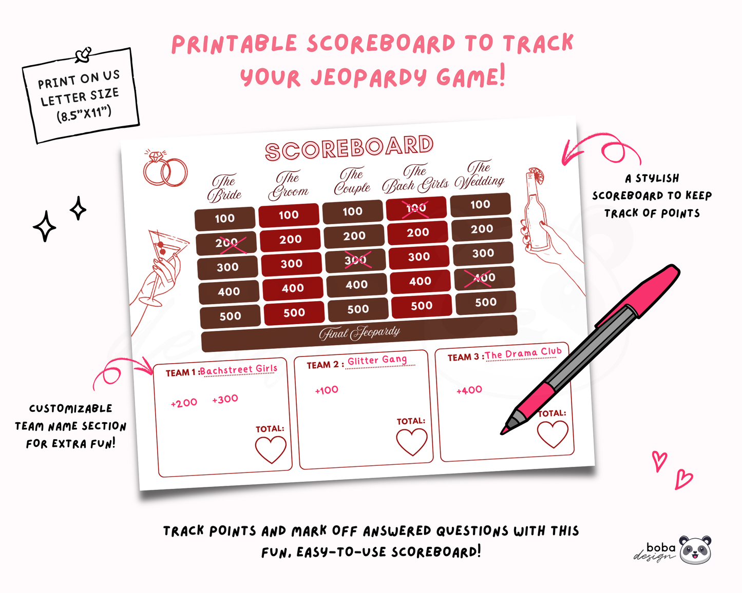 Wild Wild Wife Bachelorette Jeopardy Game - Western Cowgirl Theme