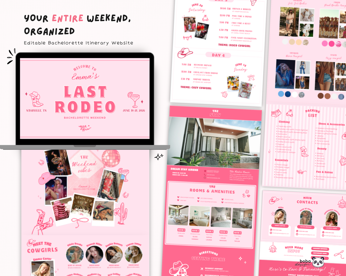 Last Rodeo Bachelorette Itinerary Template Website