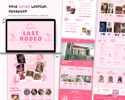 Last Rodeo Bachelorette Itinerary Template Website