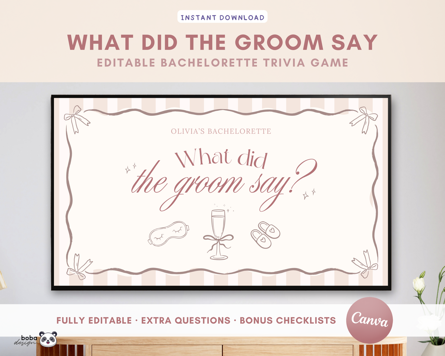 Champagne PJs and Prosecco What Did the Groom Say Game