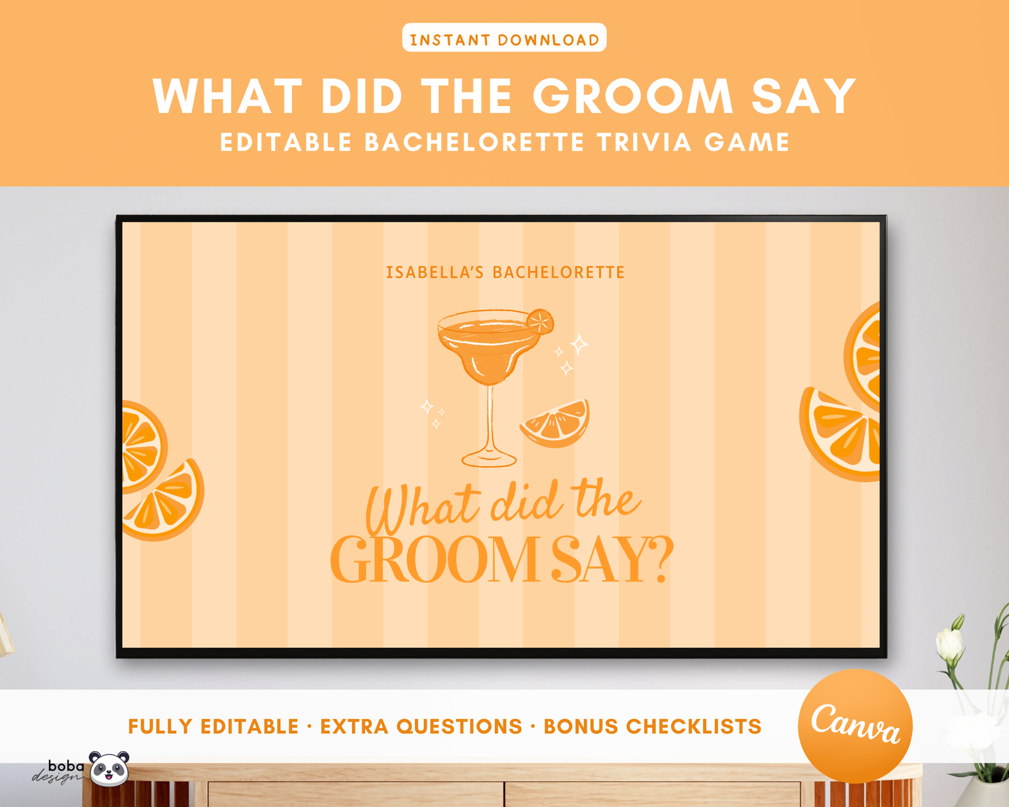 Last Spritz as a Miss - What Did the Groom Say Game