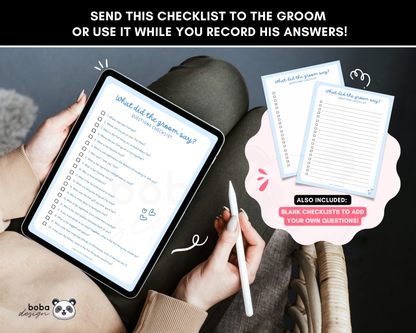 Champagne PJs and Prosecco What Did the Groom Say Game