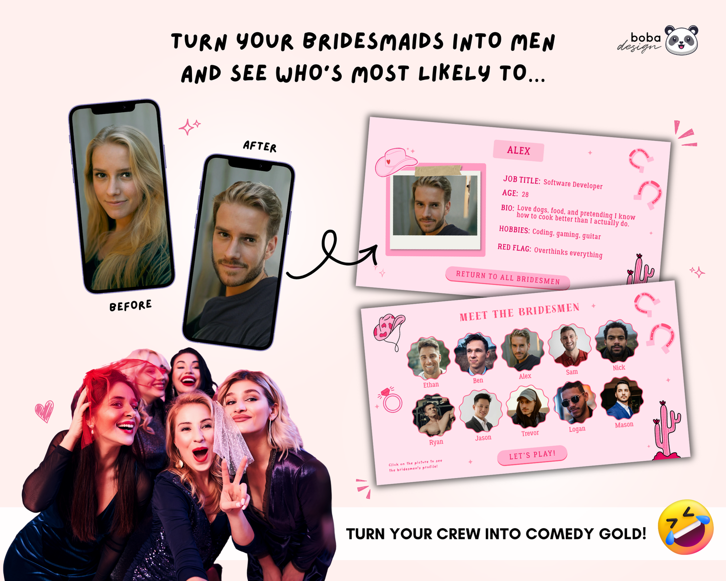 Last Rodeo Gender Swap Bachelorette Game – Bridesmaids to Bridesmen