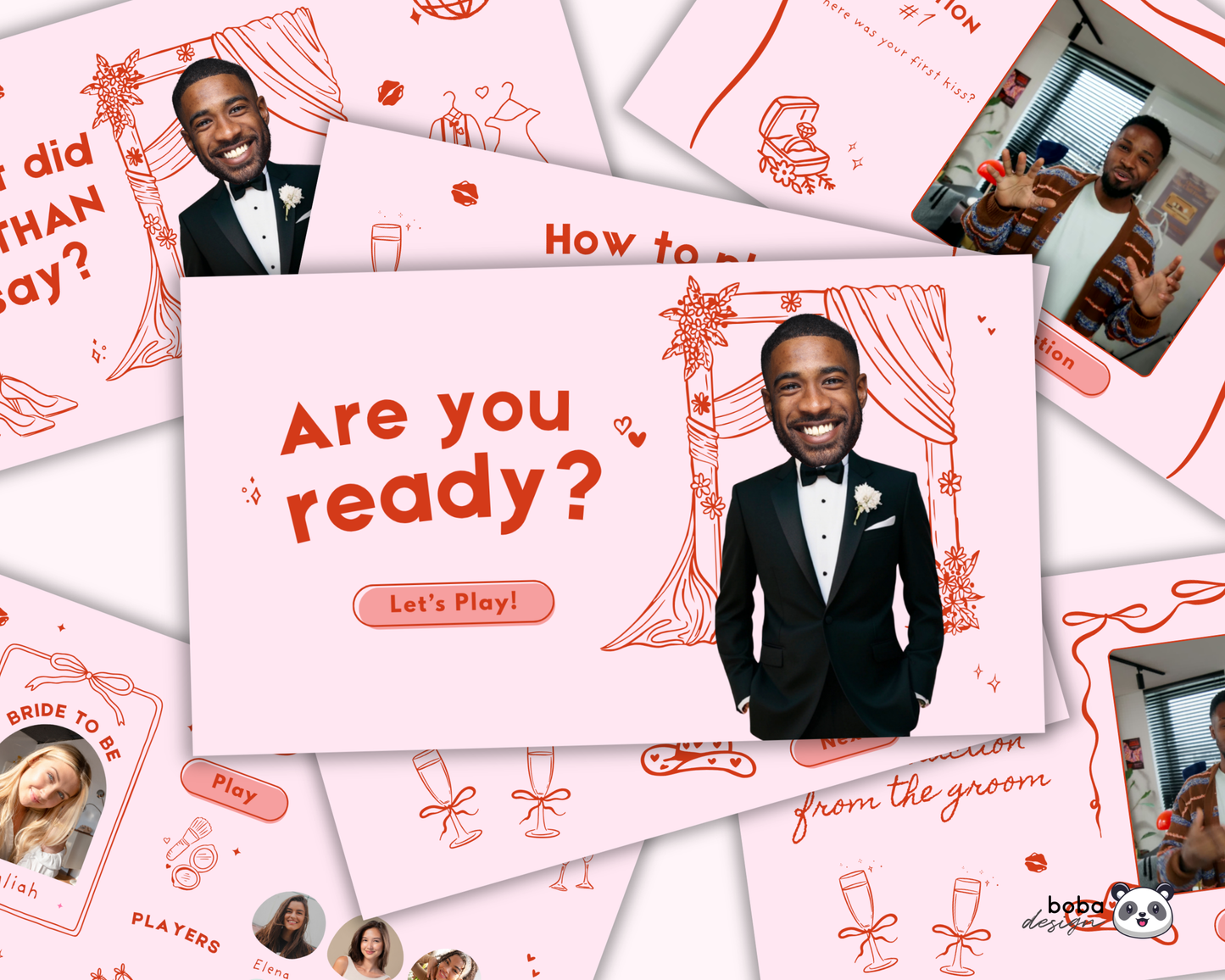 Custom Groom Head What Did the Groom Say Game Pink