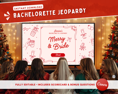 Merry and Bride Bachelorette Jeopardy Game