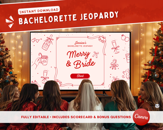 Merry and Bride Bachelorette Jeopardy Game
