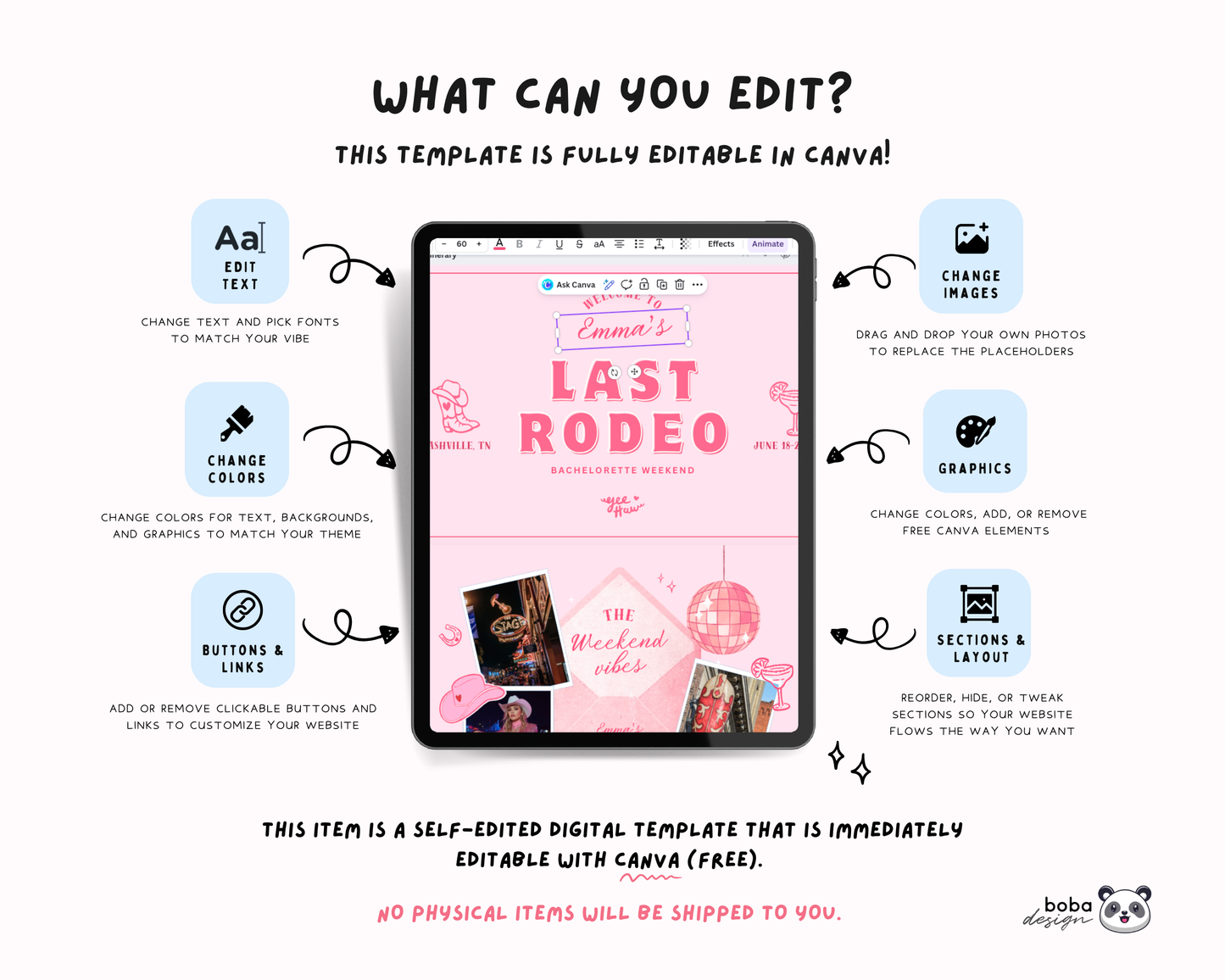 Last Rodeo Bachelorette Itinerary Template Website