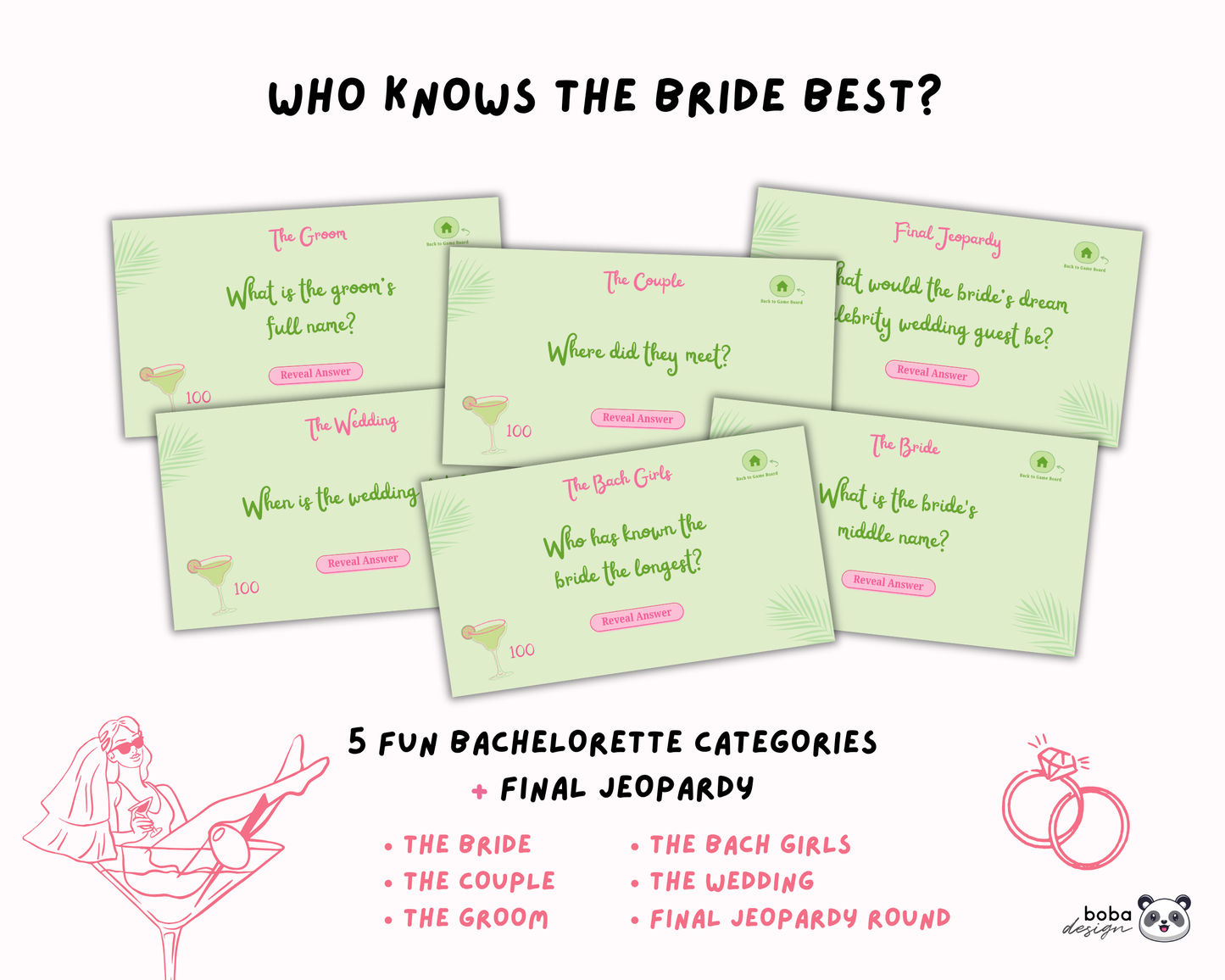 Margarita Veil Bachelorette Jeopardy Game