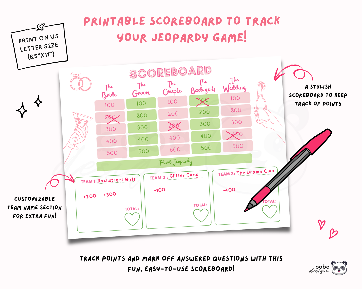 Margarita Veil Bachelorette Jeopardy Game