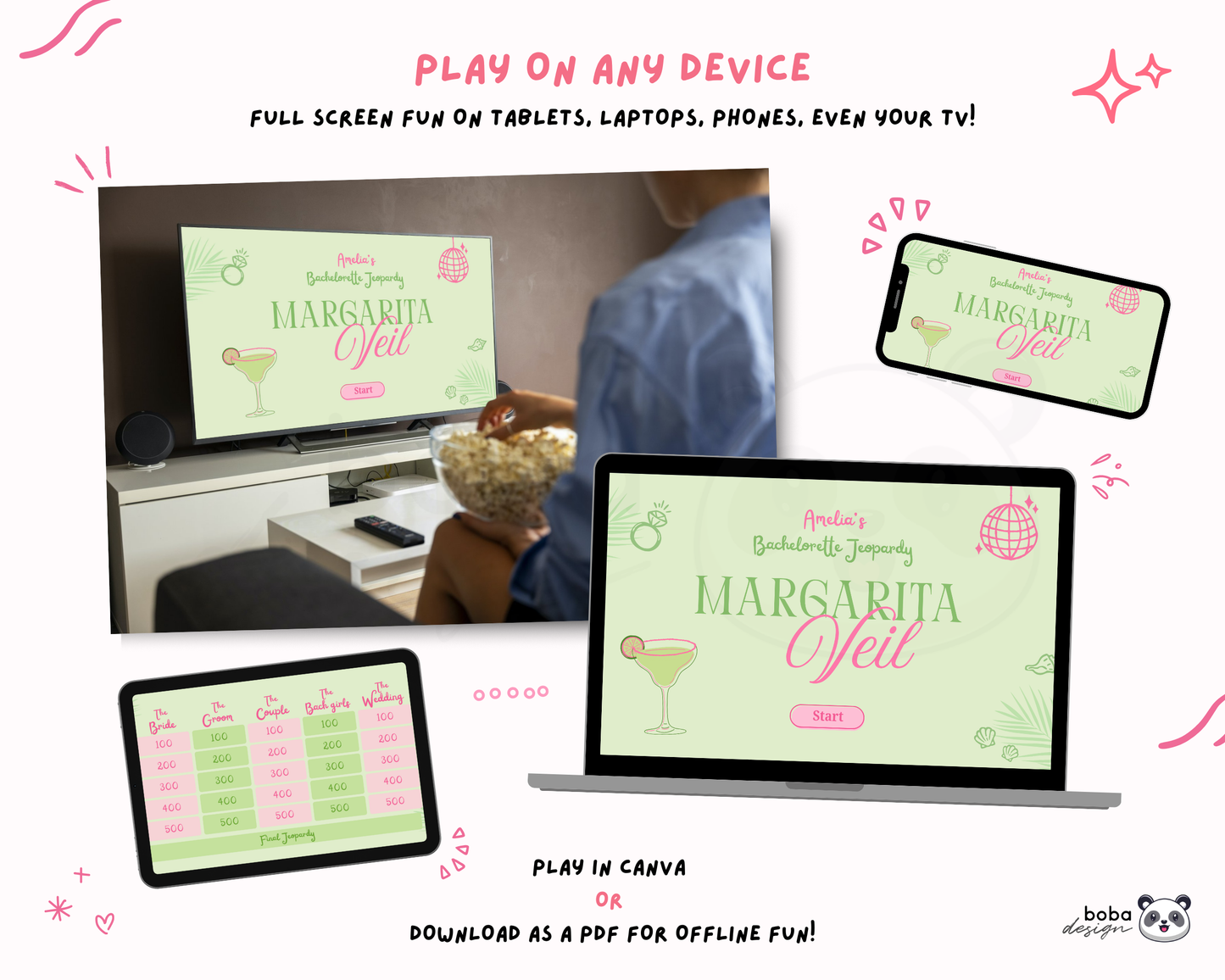 Margarita Veil Bachelorette Jeopardy Game