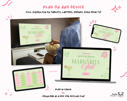 Margarita Veil Bachelorette Jeopardy Game