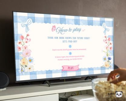 Blue Floral Fresh off the Market What Did the Groom Say Game