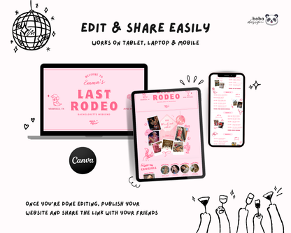 Last Rodeo Bachelorette Itinerary Template Website