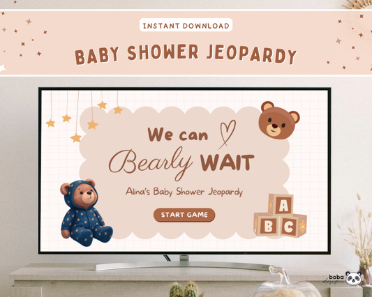 Bear Baby Shower Jeopardy Game - Baby Trivia Game