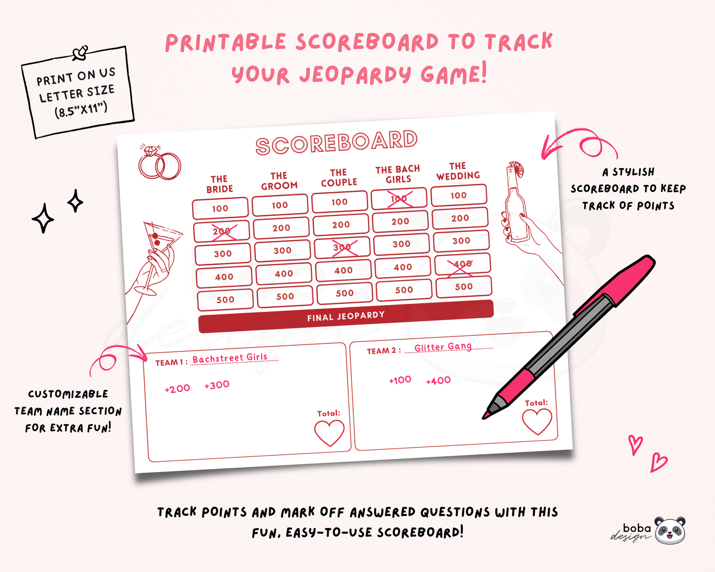 Lucky in Love Vegas Bachelorette Jeopardy Game