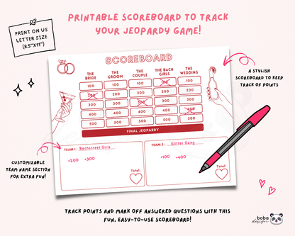 Lucky in Love Vegas Bachelorette Jeopardy Game