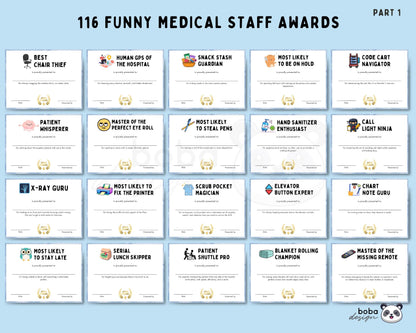 116 Printable Funny Medical Staff Awards - Appreciation Awards
