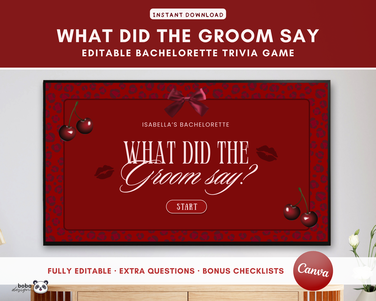 She's the Cherry on Top What Did the Groom Say Game