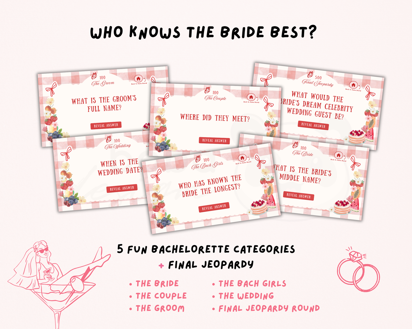 Red Fresh off the Market Bachelorette Jeopardy Game