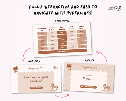 Bear Baby Shower Jeopardy Game - Baby Trivia Game