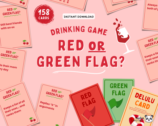 Red Flag or Green Flag Game – Drinking Game for Girls’ Night, Bachelorette, or Party