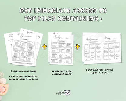 Editable Baby Shower Games – Minimalist and Gender Neutral Printable Bundle