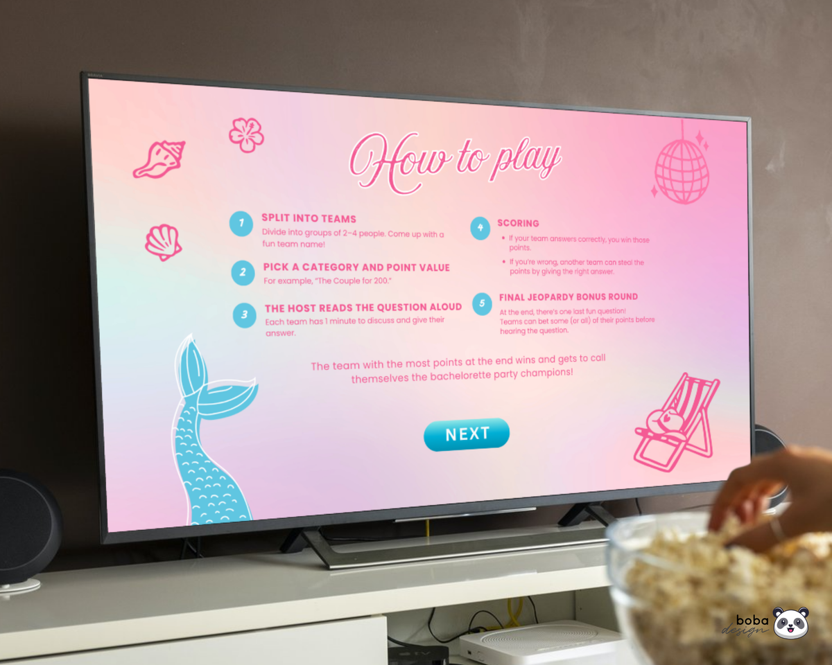 Mermaids and Matrimony Bachelorette Jeopardy Game