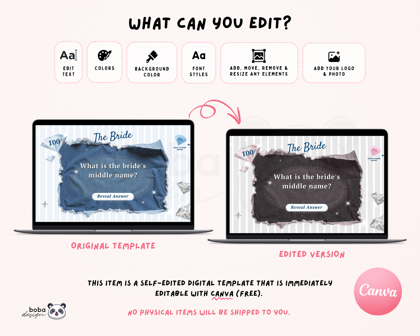 Denim and Diamonds Bachelorette Jeopardy Game