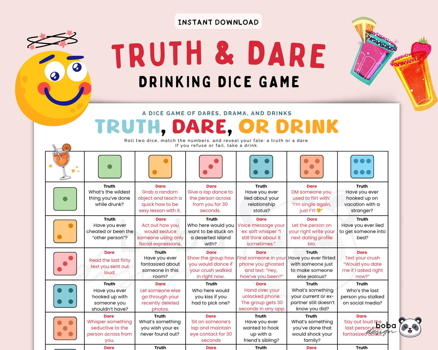 Truth, Dare, or Drink - Drinking Dice Game