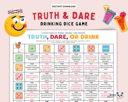 Truth, Dare, or Drink - Drinking Dice Game