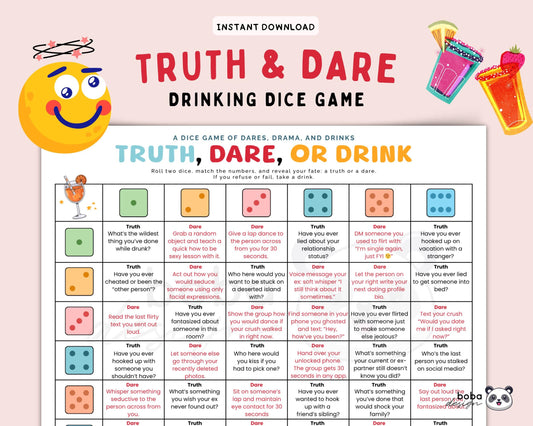 Truth, Dare, or Drink - Drinking Dice Game