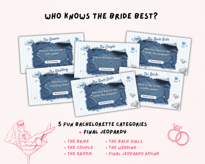 Denim and Diamonds Bachelorette Jeopardy Game